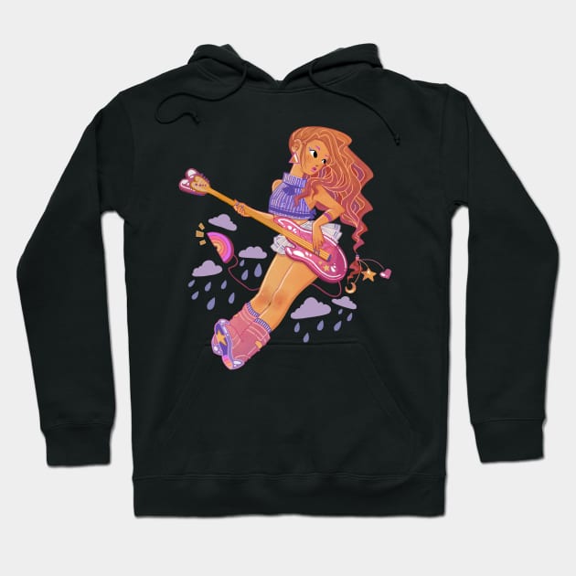 Cute Design „Base Guitar Girl“ | Kawaii Handmade Design | By Atelier Serakara Hoodie by Atelier Serakara